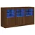 Produktbild 2 för Skänk med LED-belysning brun ek 123x37x67 cm