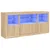 Produktbild 2 för Skänk med LED-belysning sonoma-ek 142,5x37x67 cm