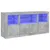 Produktbild 2 för Skänk med LED-belysning betonggrå 142,5x37x67 cm