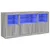 Produktbild 2 för Skänk med LED-belysning grå sonoma 142,5x37x67 cm