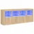 Produktbild 2 för Skänk med LED-belysning sonoma-ek 163x37x67 cm