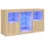 Produktbild 2 för Skänk med LED-belysning sonoma-ek 123x37x67 cm
