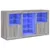 Produktbild 2 för Skänk med LED-belysning grå sonoma 123x37x67 cm