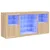 Produktbild 2 för Skänk med LED-belysning sonoma-ek 142,5x37x67 cm