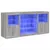 Produktbild 2 för Skänk med LED-belysning grå sonoma 142,5x37x67 cm