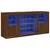 Produktbild 2 för Skänk med LED-belysning brun ek 142,5x37x67 cm
