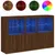 Produktbild 2 för Skänk med LED-belysning brun ek 162x37x100 cm