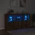 Produktbild 5 för Skänk med LED-belysning rökfärgad ek 181,5x37x100 cm