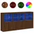 Produktbild 2 för Skänk med LED-belysning brun ek 202x37x100 cm