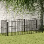 Hundhage 8 paneler svart galvaniserat stål