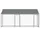 Hundgård med tak och dörrar grå 4x2x2 cm galvaniserat stål