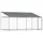 Hundgård med tak och dörr grå 4x2x2 cm galvaniserat stål