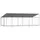 Hundgård med tak och dörr grå 6x2x2 cm galvaniserat stål