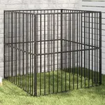 Hundhage 4 paneler svart galvaniserat stål