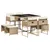 Produktbild 2 för Matgrupp för trädgården med dynor 9 delar beige konstrotting