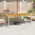 Produktbild 3 för Trädgårdsbord beige 180x90x75 cm konstrotting akaciaträ