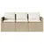 Produktbild 6 för Matgrupp för trädgården med dynor 2 delar beige konstrotting