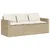 Produktbild 4 för Matgrupp för trädgården med dynor 2 delar beige konstrotting