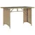 Produktbild 2 för Trädgårdsbord med glasskiva beige 110x68x70 cm konstrotting