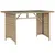 Produktbild 6 för Trädgårdsbord med glasskiva beige 110x68x70 cm konstrotting