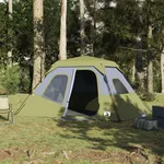 Campingtält 6 personer grönt mörkläggningstyg vattentätt