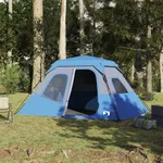 Campingtält 6 personer blå mörkläggningstyg vattentätt