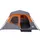 Campingtält 6 personer grå orange mörkläggningstyg vattentätt