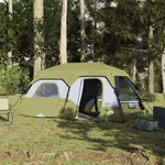 Campingtält 9 personer grönt mörkläggningstyg vattentätt