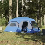 Campingtält 9 personer blå mörkläggningstyg vattentätt