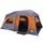 Campingtält 9 personer grå orange mörkläggningstyg vattentätt