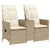 Produktbild 2 för Trädgårdssoffa fällbar 2-sits med bord beige konstrotting