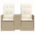 Produktbild 4 för Trädgårdssoffa fällbar 2-sits med bord beige konstrotting