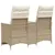Produktbild 6 för Trädgårdssoffa fällbar 2-sits med bord beige konstrotting