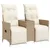 Produktbild 2 för Trädgårdssoffa fällbar 2-sits med bord beige konstrotting