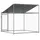 Hundgård med tak och dörr grå 2x2x2 cm galvaniserat stål