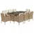 Produktbild 2 för Matgrupp för trädgården med dynor 9 delar beige konstrotting