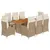 Produktbild 2 för Matgrupp för trädgården med dynor 9 delar beige konstrotting