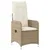 Produktbild 4 för Justerbara trädgårdsstolar 2 st med bord beige konstrotting