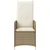 Produktbild 5 för Justerbara trädgårdsstolar 2 st med bord beige konstrotting