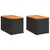 Produktbild 2 för Trädgårdsbord 2 st svart 55x34x37cm konstrotting massivt trä
