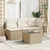 Produktbild 3 för Trädgårdsbord med glasskiva beige 55x55x37 cm konstrotting
