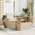 Produktbild 3 för Trädgårdsbord med glasskiva beige 100x55x73 cm konstrotting