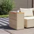 Produktbild 3 för Trädgårdsbord med träskiva beige 58x27,5x55 cm konstrotting