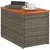 Produktbild 4 för Trädgårdsbord 2 st grå 55x34x37cm konstrotting massivt trä