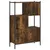 Produktbild 7 för Bokhylla rökfärgad ek 72x28x109 cm konstruerat trä