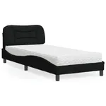 Säng med madrass svart 80x200 cm tyg