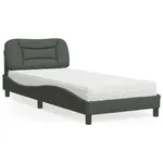 Säng med madrass mörkgrå 90x200 cm tyg