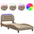 Produktbild 2 för Sängram med LED-belysning cappuccino 90x190 cm konstläder