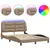 Produktbild 2 för Sängram med LED-belysning cappuccino 140x190 cm konstläder