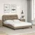 Produktbild 4 för Sängram med LED-belysning cappuccino 140x190 cm konstläder